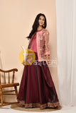 Wine pink sequence embroidered top with skirt dress