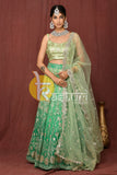 Sea green heavy embroidered lehenga choli set
