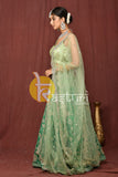 Sea green heavy embroidered lehenga choli set