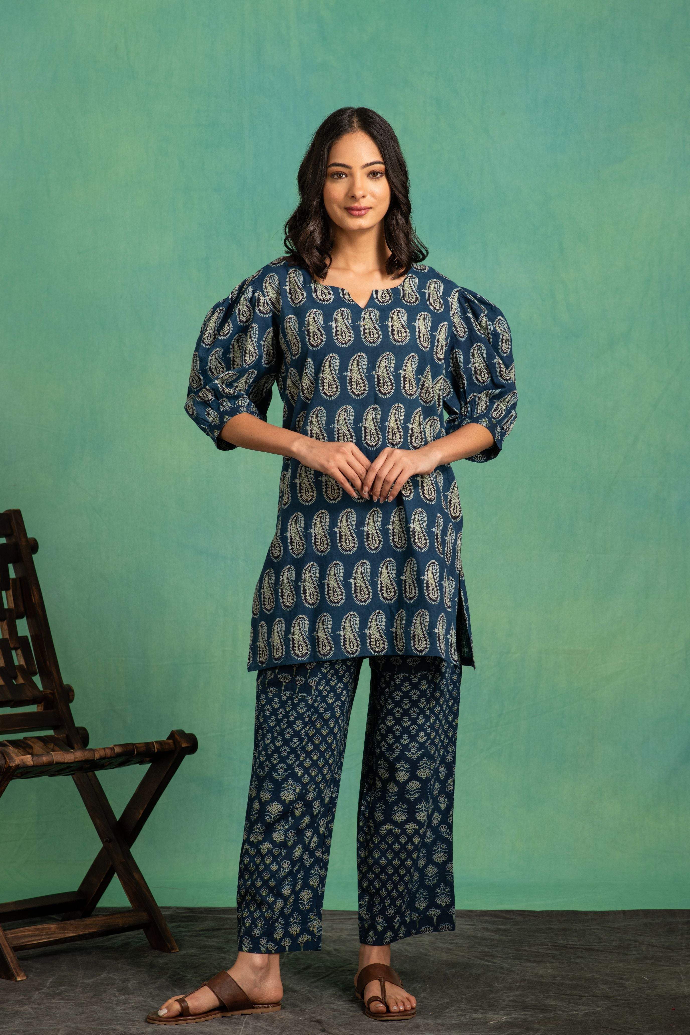 Ajrakh Handblock Pure Cotton Stylish Coord Sets