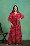 Ajrakh Handblock Pure Cotton one Piece Kaftan Dress