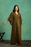 Ajrakh Handblock Pure Cotton one Piece Kaftan Dress