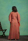 Ajrakh Handblock Pure Cotton one piece kaftan Dress