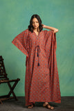 Ajrakh Handblock Pure Cotton one piece kaftan Dress