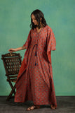 Ajrakh Handblock Pure Cotton one piece kaftan Dress