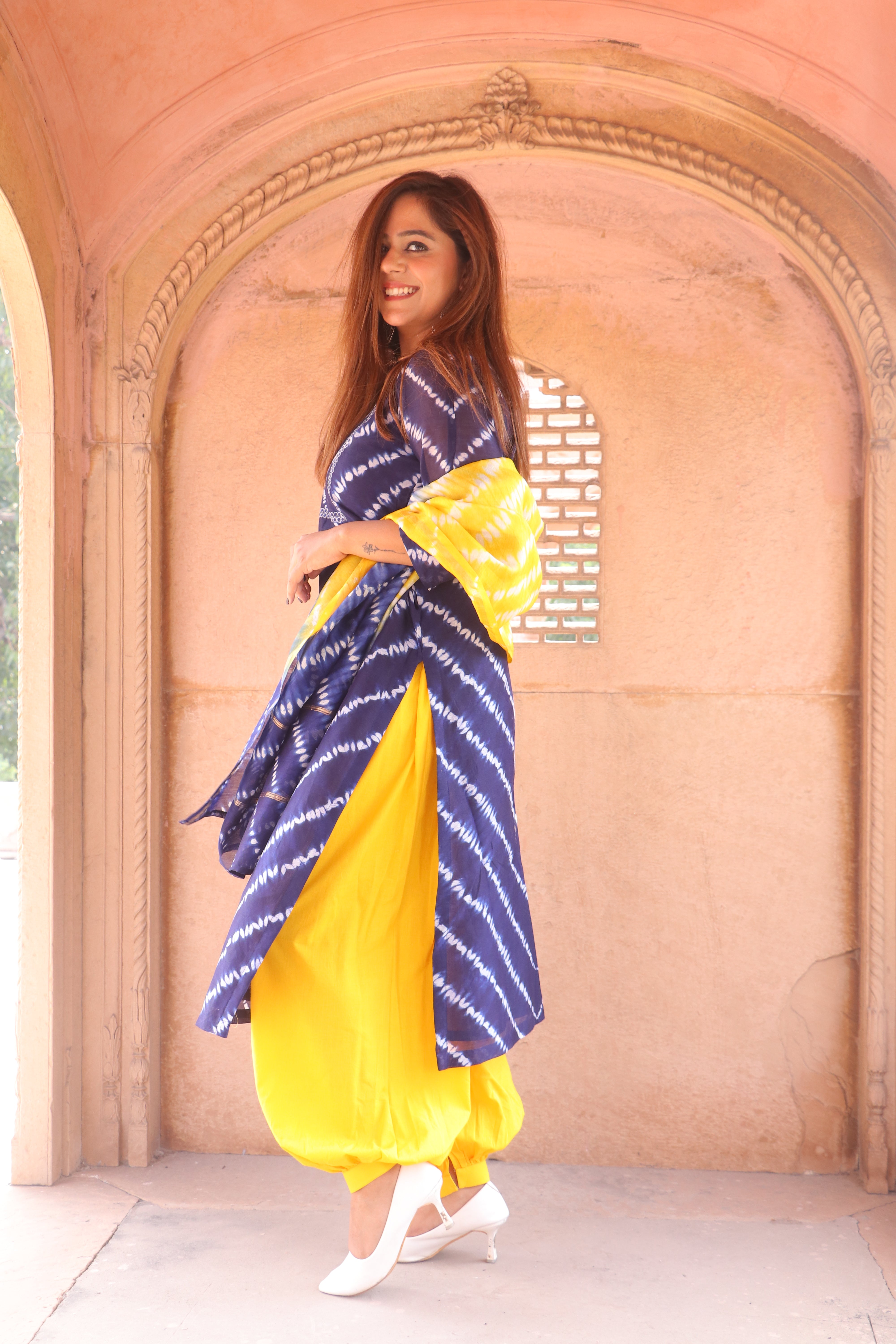 Classic Charm Light Weight Chanderi Dupatta Suit with Intricate Pattern RKBCH4