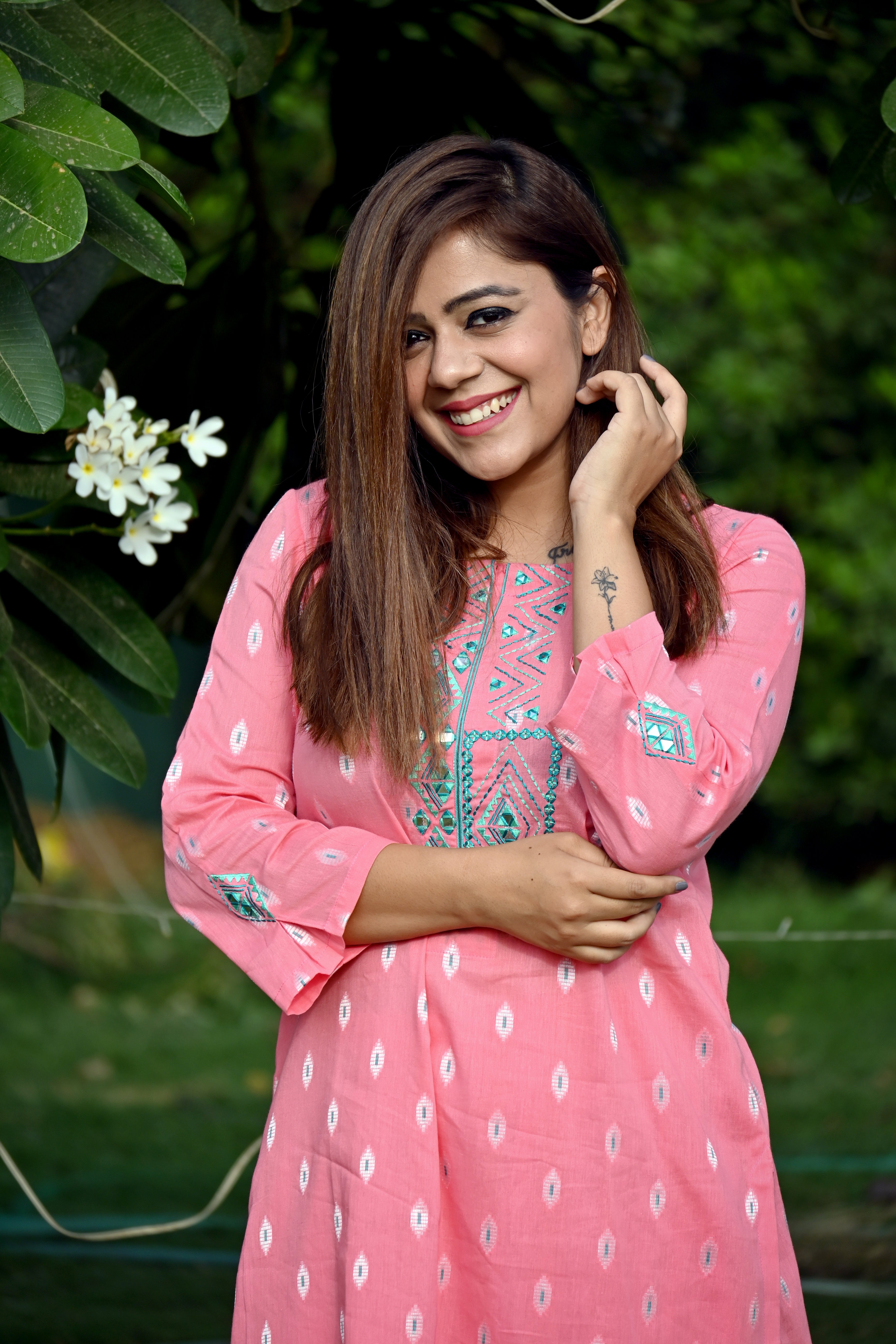 Premium quality pure cotton kurta set with matching bottom