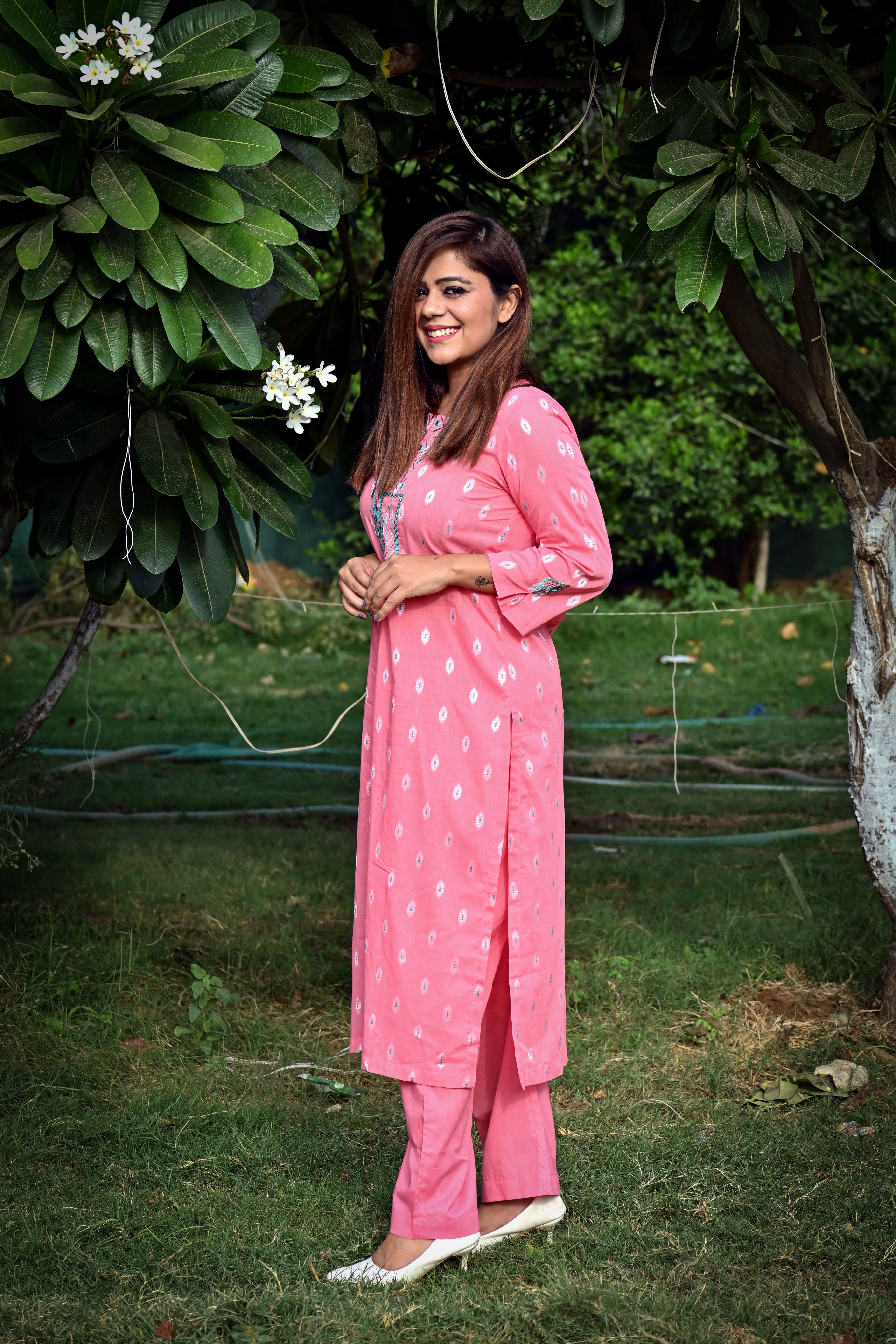 Premium quality pure cotton kurta set with matching bottom