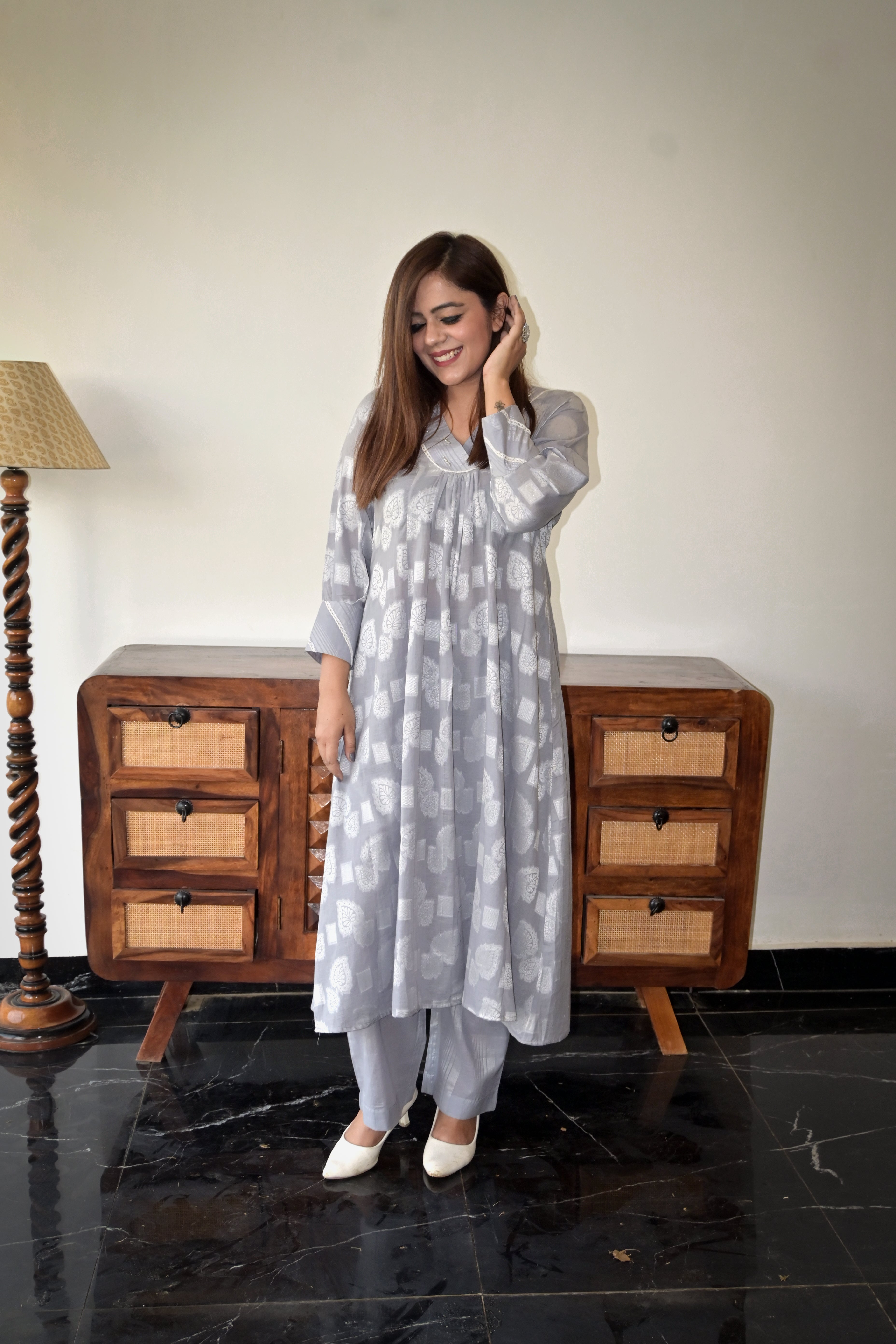 Premium quality pure cotton kurta set with matching bottom