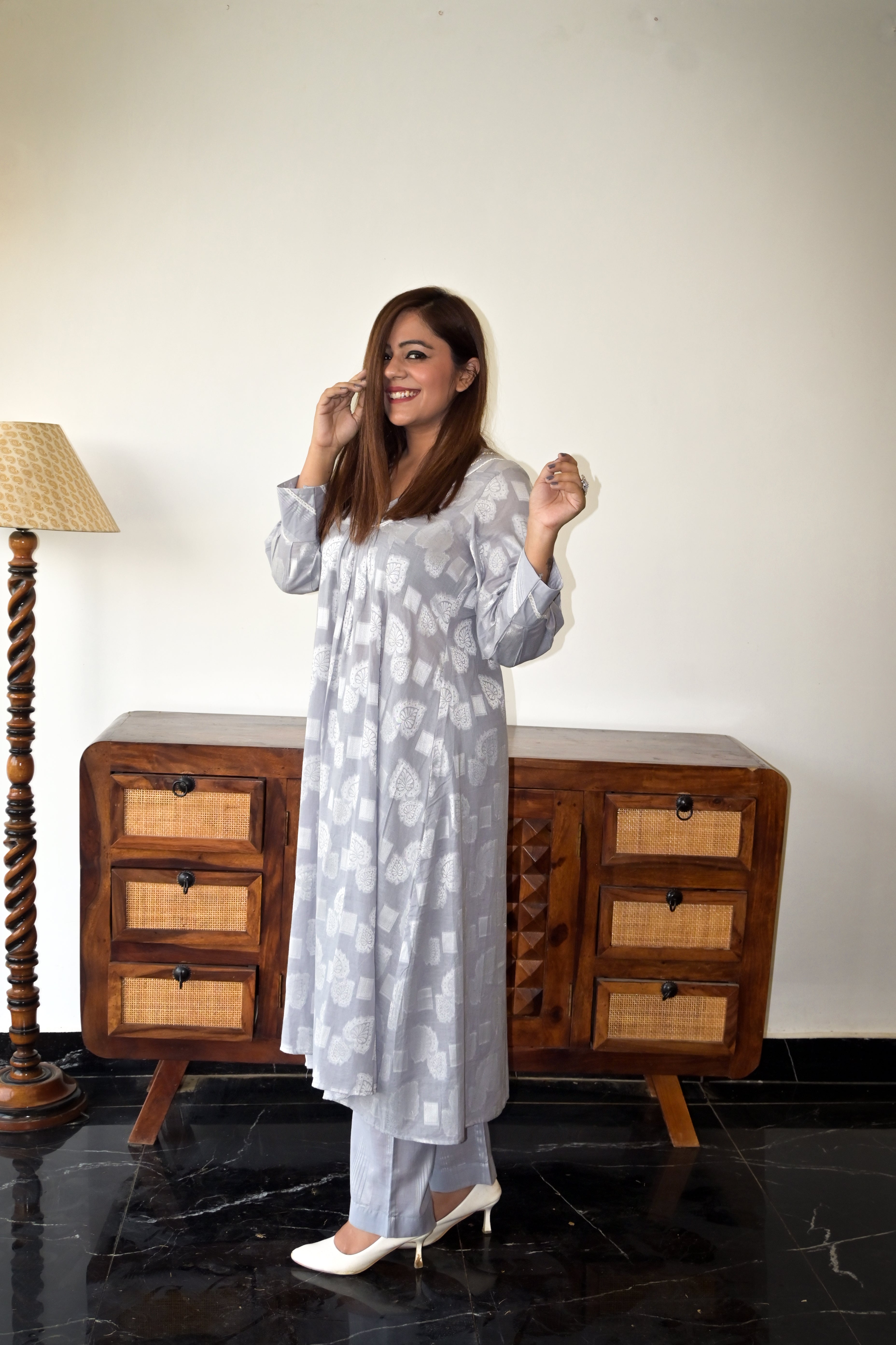 Premium quality pure cotton kurta set with matching bottom