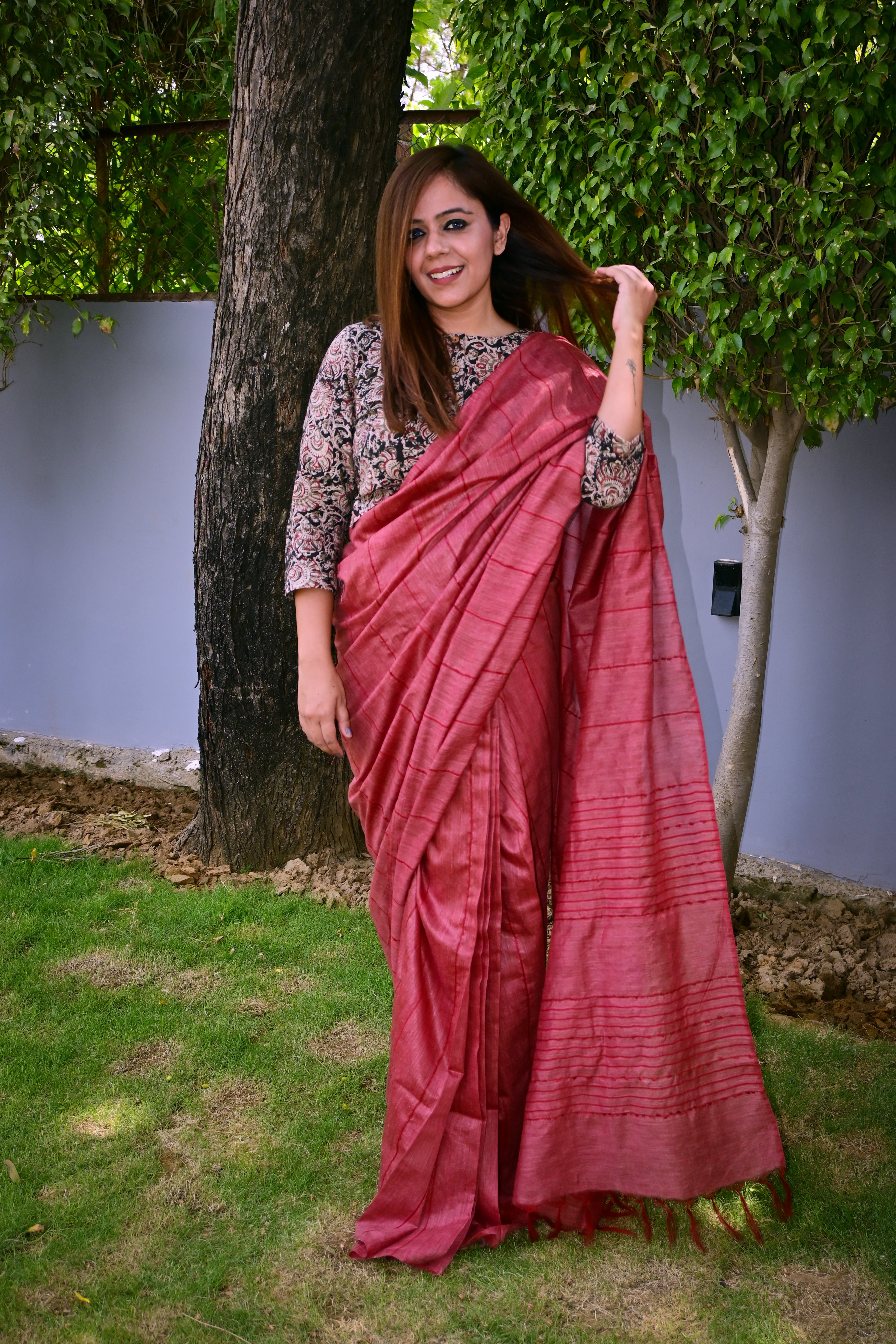 Handloom Saree with running blouse
