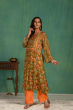 Printed muslin kurta pant set