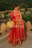 Orange and red silk lehenga choli set