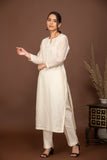 TIMELESS CHANDERI KURTA SET WITH EMBROIDERED DUPATTA