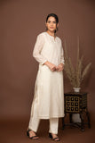 TIMELESS CHANDERI KURTA SET WITH EMBROIDERED DUPATTA