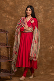 Flared anarkali  kurta set with dupatta