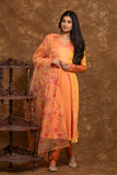 Flared anarkali  kurta set with dupatta