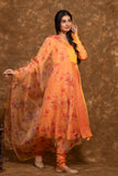 Flared anarkali  kurta set with dupatta