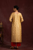 Banarasi weave kurta and dupatta with solid color bottom