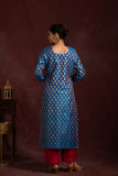 Banarasi weave kurta and dupatta with solid color bottom