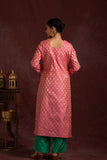 Banarasi weave kurta and dupatta with solid color bottom