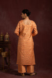 Banarasi weave kurta and dupatta with solid color bottom