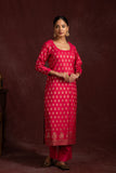 Banarasi weave kurta and dupatta with solid color bottom