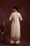 Banarasi weave kurta and dupatta with solid color bottom