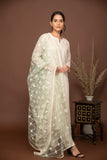 TIMELESS CHANDERI KURTA SET WITH EMBROIDERED DUPATTA