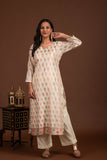 Banarasi weave kurta and dupatta with solid colour bottom