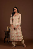 Banarasi weave kurta and dupatta with solid colour bottom