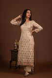 Banarasi weave kurta and dupatta with solid colour bottom