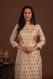 Banarasi weave kurta and dupatta with solid colour bottom