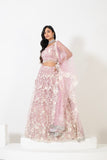 EXQUISITE EMBROIDERY LEHENGA SET WITH STYLISH NECKLINE AND INTRICATE DUPATTA