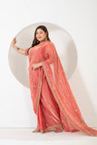 Classy embroidered tissue shimmer saree