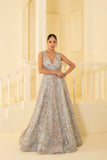 Heavy Embellished Gown with Stylish Neckline