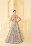 Heavy Embellished Gown with Stylish Neckline