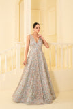 Heavy Embellished Gown with Stylish Neckline