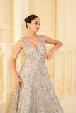 Heavy Embellished Gown with Stylish Neckline