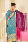 Heavy gotta patti embroidered suit set with luxurious ombre dupatta