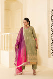 Heavy gotta patti embroidered suit set with luxurious ombre dupatta