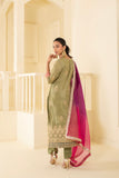 Heavy gotta patti embroidered suit set with luxurious ombre dupatta