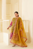 Heavy over all embroidered suit set with graceful dupatta