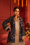 Blue blended silk lace work kurta set