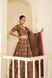 DREAMY DRAPE LEHENGA SET WITH DELICATE PATTERNS AND NECKLINE