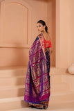 Timeless beauty of navy blue pure vishnupuri silk baluchari saree