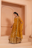 Sleeveless heavy embroidered anarkali set with embroidered dupatta