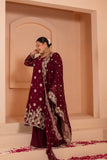 Versatile embroidered dupatta set with embroidered flared botom.