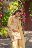 Golden Glow Viscose Organza Suit Set