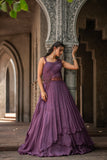 Plum Majesty Layered Evening Gown